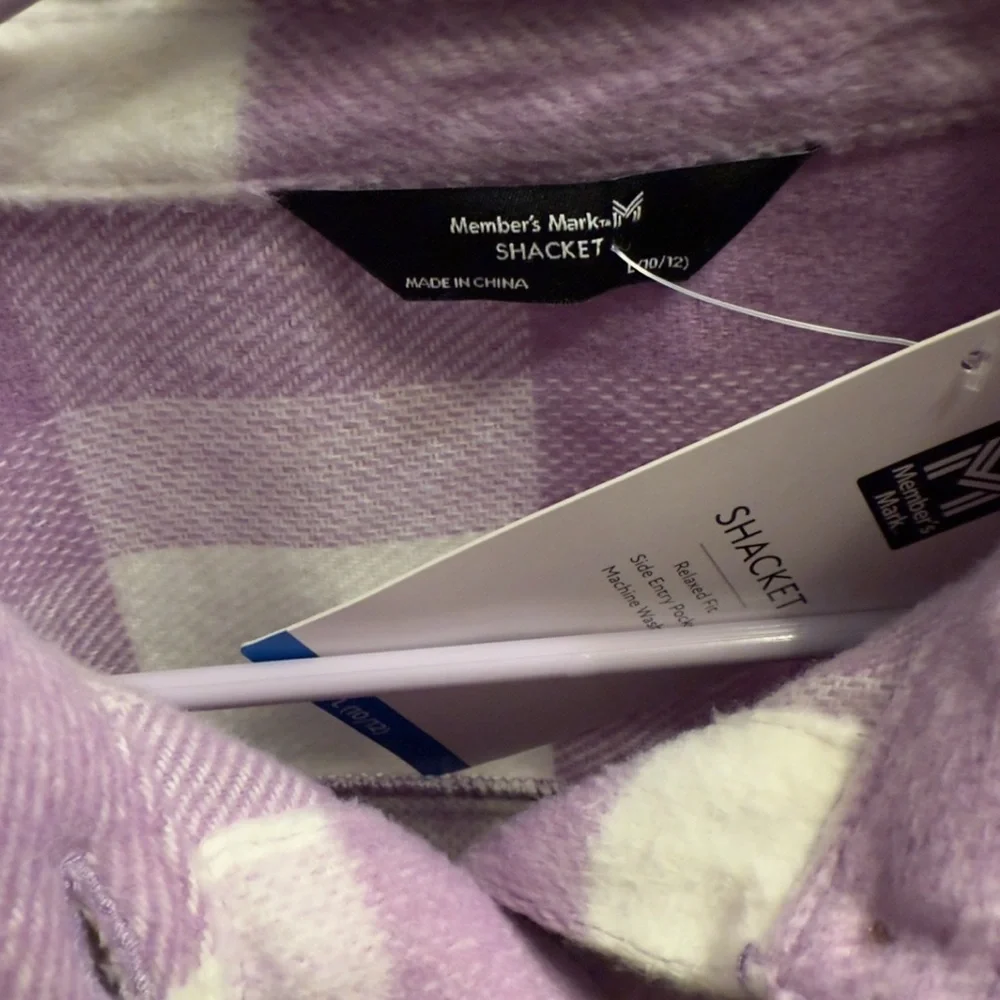 Children's Purple Checkered Denim Jacket